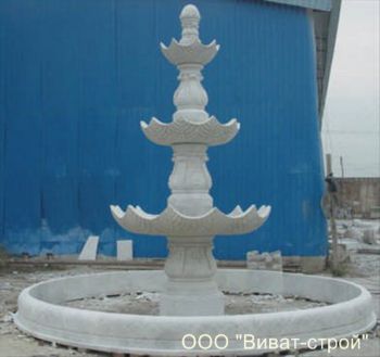 Трехъярусный фонтан в форме кувшинок